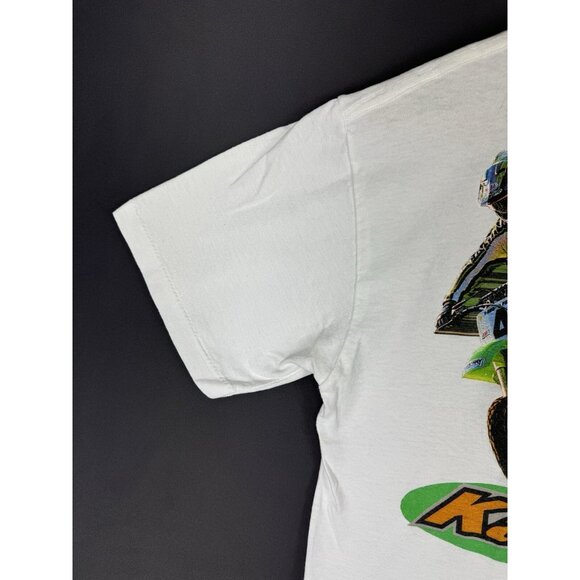 Vintage 90's Kawasaki Racing Ricky Carmichael Factory Effex White Shirt Promo - Picture 8 of 16